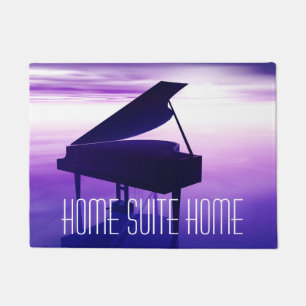 Tapete Piano na praia no Doormat da boa vinda da música
