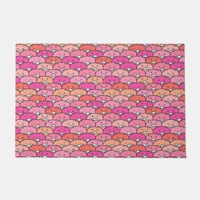Tapete Pig Pattern Engraçado (Frente)
