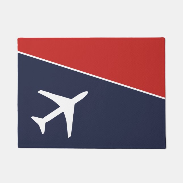 Tapete Piloto de avião de avião de avião branco Funky (Frente)