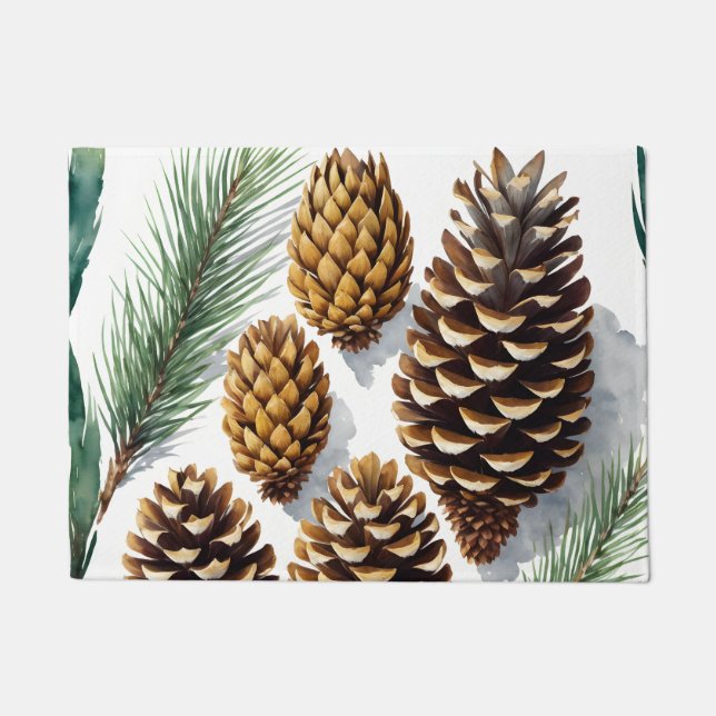 Tapete Pine Cones Watercolor Art (Frente)