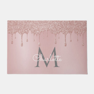 Tapete Pingo de Brilho Rosa Monograma Elegante Grafia Fem