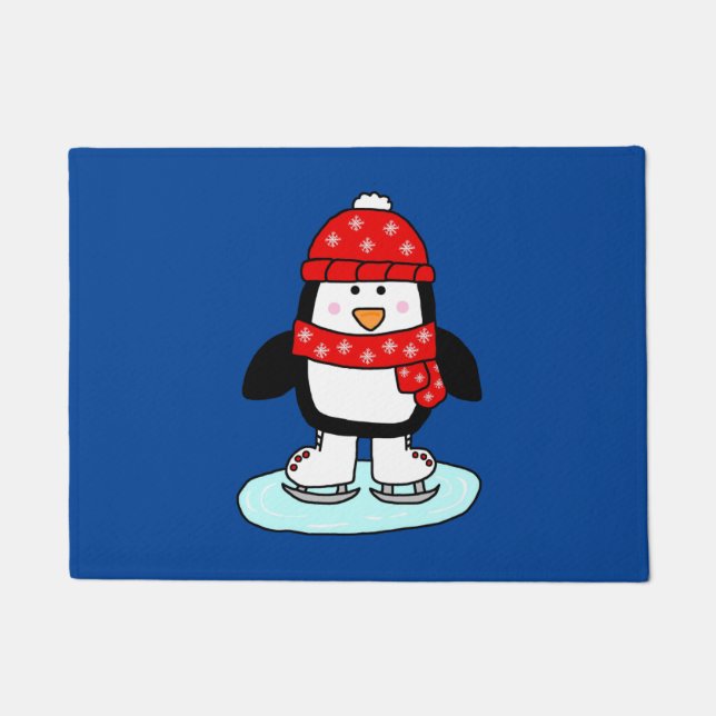 Tapete Pinguim De Ice Skating (Frente)