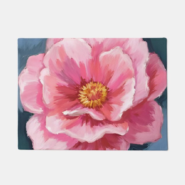 Tapete Pink Peony Flower Watercolor Floral (Frente)