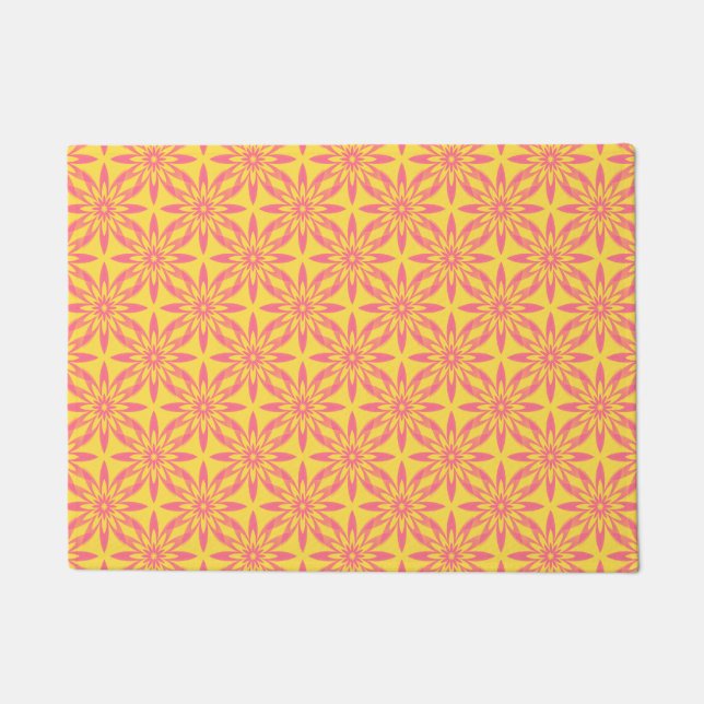 Tapete Pink Yellow Flower Seamless Pattern (Frente)