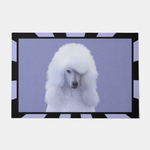Tapete Pintura Branca de Poodle Padrão - Arte Cão Origi