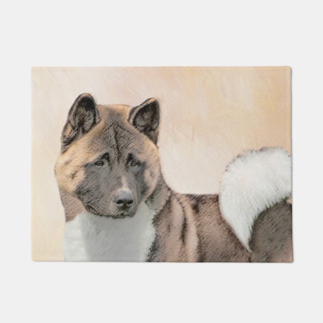 Tapete Pintura de Akita - Arte Cão Original (Frente)