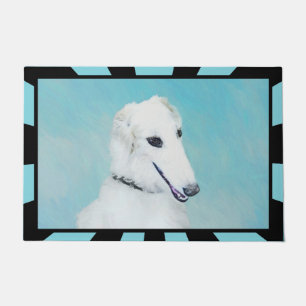 Tapete Pintura de Borzoi (branca) - Arte de Cão Original