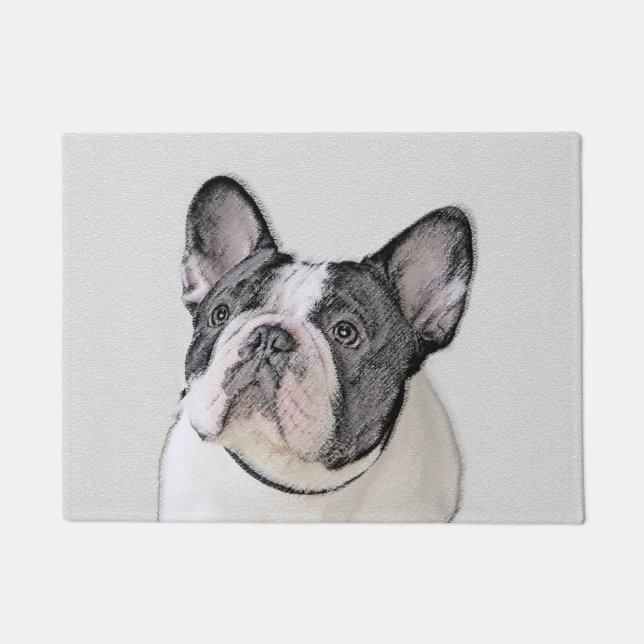 Tapete Pintura de Bulldog Francês (Brindle Pied) - Arte C (Frente)