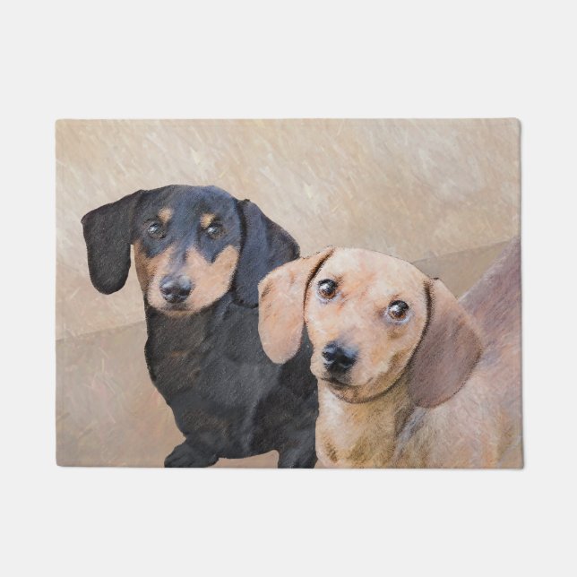Tapete Pintura de Dachshund (Smooth) - Arte de Cão Origin (Frente)