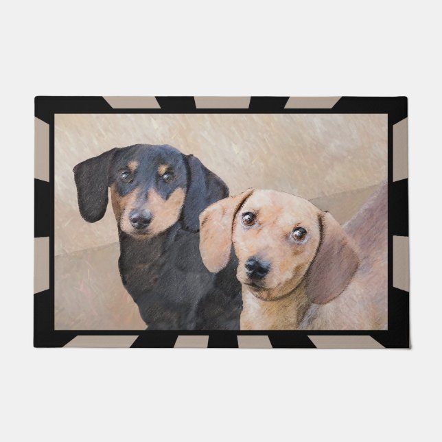 Tapete Pintura de Dachshund (Suave) - Arte Original de Cã (Frente)