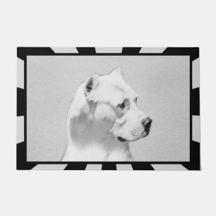Tapete Pintura de Dogo Argentino - Arte Original de Cães