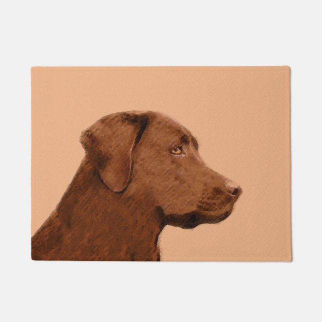 Tapete Pintura de Labrador Retriever (Chocolate) - Arte C (Frente)