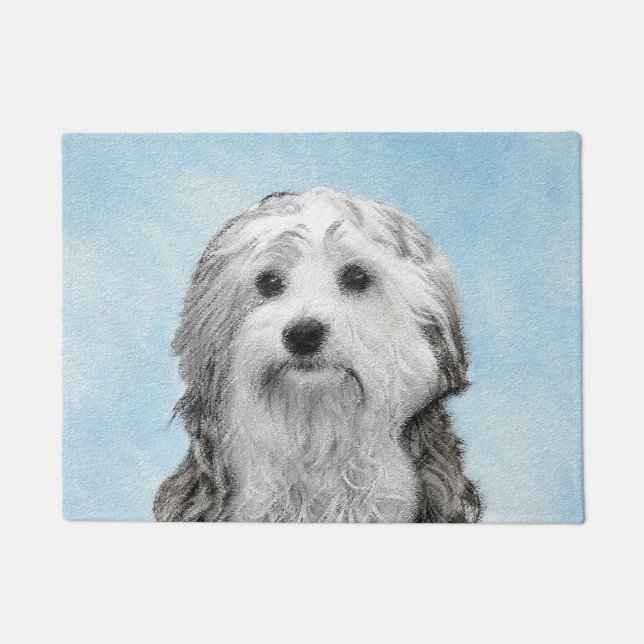 Tapete Pintura De Lowchen - Arte De Cachorro Original Cus (Frente)