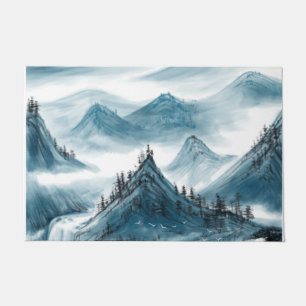 Tapete Pintura de Montanhas Brancas Clássicas de Chinoise