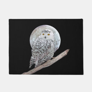 Tapete Pintura de Moon e Coruja de Neve - Arte de Pássaro