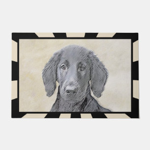 Tapete Pintura De Retriever Revestida Plana - Arte De Cão