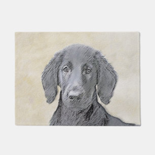 Tapete Pintura De Retriever Revestida Plana - Arte De Cão