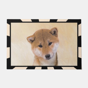 Tapete Pintura de Shiba Inu (Vermelho) - Arte de Cachorro