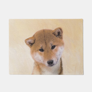 Tapete Pintura de Shiba Inu (Vermelho) - Arte de Cachorro
