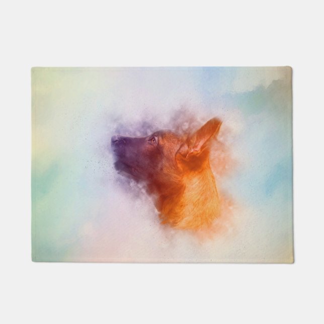 Tapete Pintura do filhote de cachorro de Malinois do (Frente)