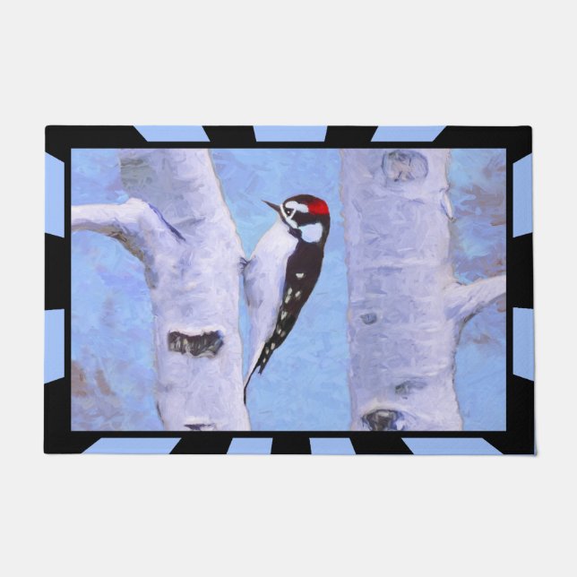 Tapete Pintura do Pica-Pau Downy - Arte Original (Frente)