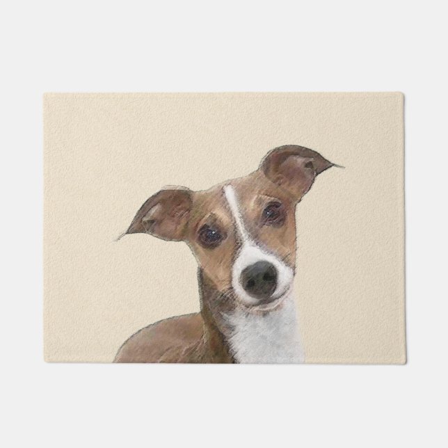 Tapete Pintura em Greyhound Italiano - Arte de Cachorro O (Frente)