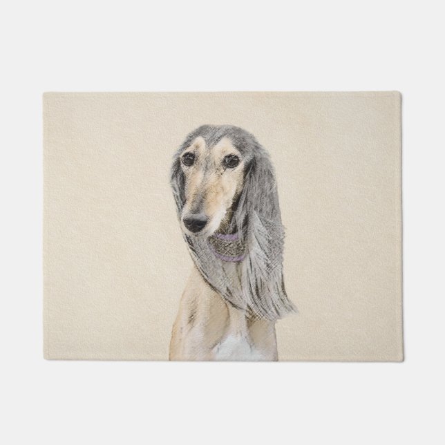 Tapete Pintura em Saluki - Arte Cão Original (Frente)