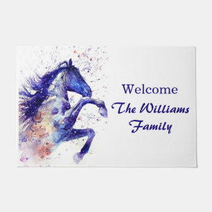 Tapete Pintura Personalizada De Cavalo De Cores De Água