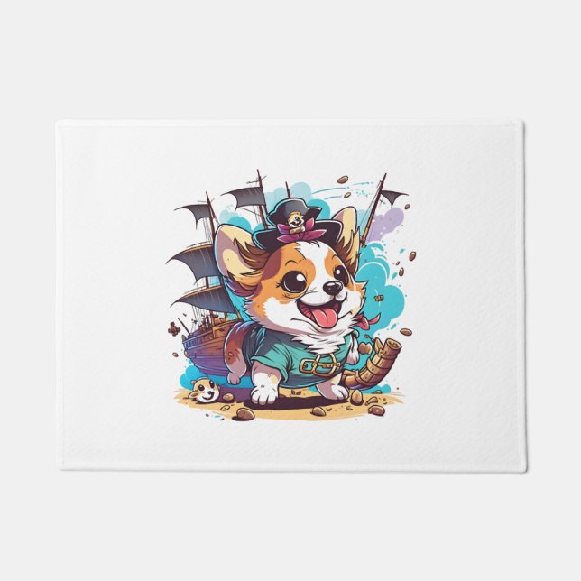 Tapete Pirata do Cão Corgi (Frente)