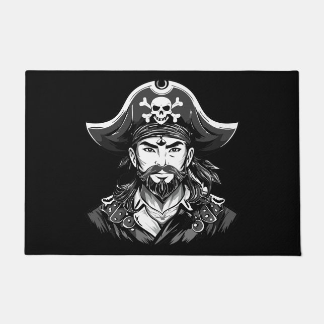 Tapete Pirate head with hat sailor and Eye Patch and Bear (Frente)