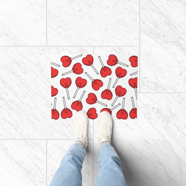 Tapete Pirulitos Vermelhos, Pirulitos em Forma de Coração (Interior)