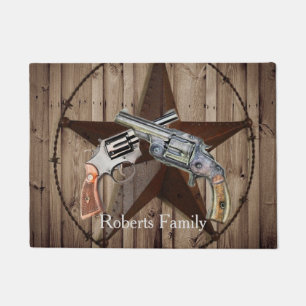 Tapete pistolas-estrela-do-mar-russa de caubói do oeste d