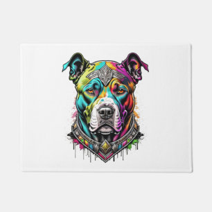 Tapete pitbull colorido