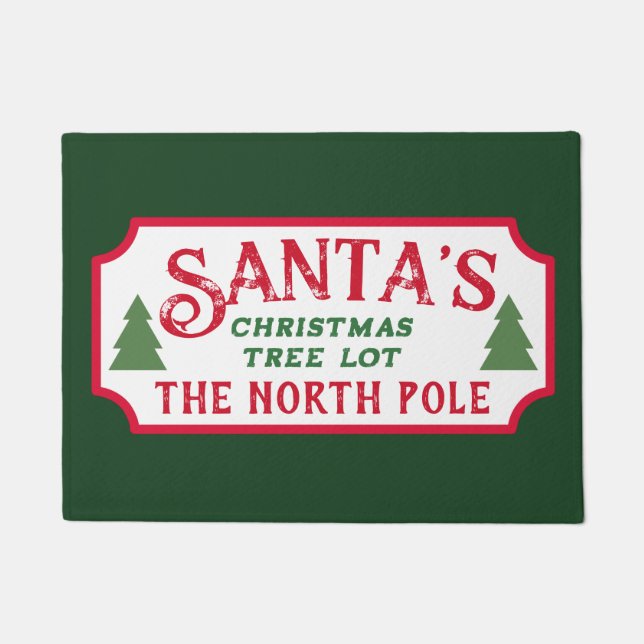 Tapete Placa da Parcela de Árvores de Natal do Papai Noel (Frente)