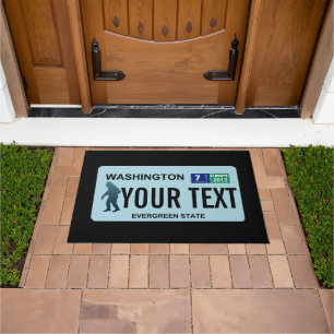 Tapete Placa de Licença de Washington Sasquatch