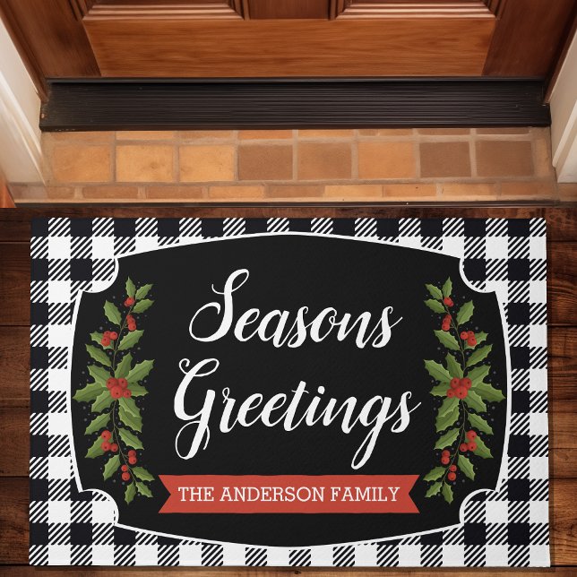 Tapete Plaid de Búfalo Preto e Branco Natal (Criador carregado)