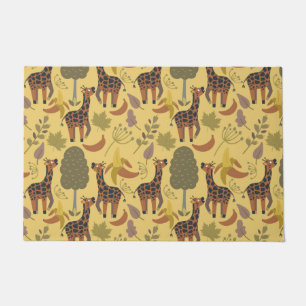 Tapete Plano de fundo amarelo sem costura Giraffe