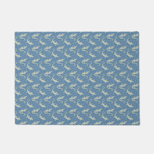 Tapete Playful Green Alligator Paisley em azul