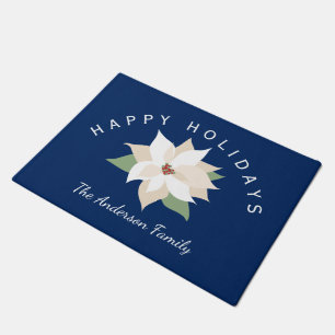 Tapete Poinsétias brancas, boas festas, personalizadas