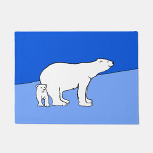 Tapete Polar Bear Mãe e Pintura em Cubo - Arte Selvagem