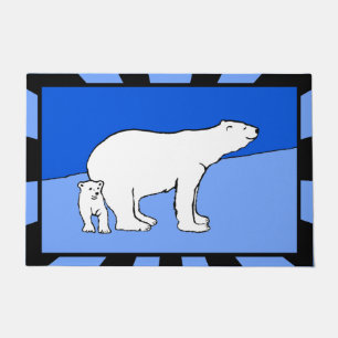 Tapete Polar Bear Mãe e Pintura em Cubo - Arte Selvagem