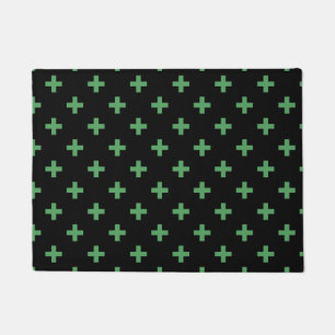 Tapete Polka verde cruza a preto