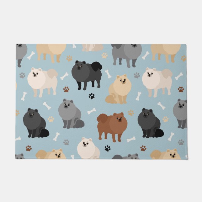 Tapete Pomeranian Paw-prints and Dog Bones (Frente)