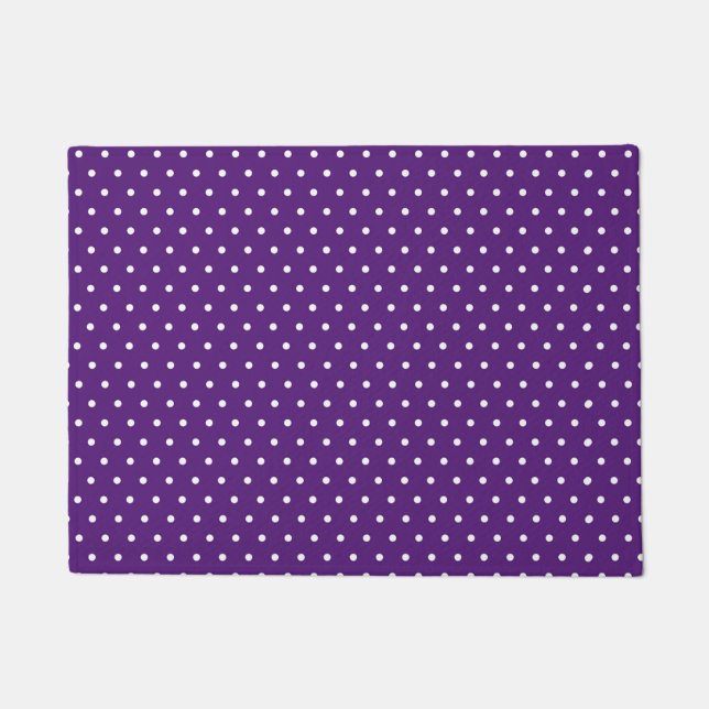 Tapete Ponto Branco Fundo Roxo Elegante Bolinhas (Frente)