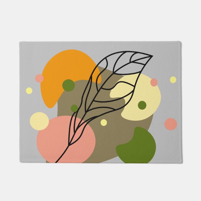 Tapete Pontos de abstrato interessantes com folhas (Frente)