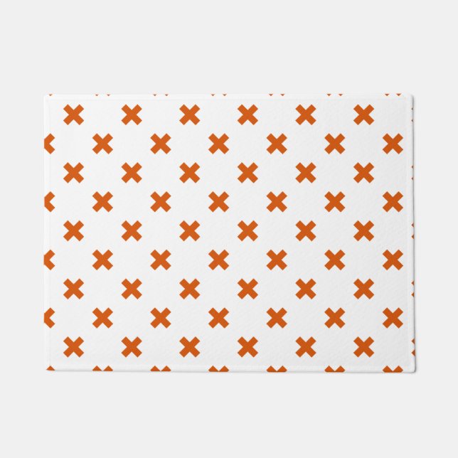 Tapete Pontos de cruz laranja em branco (Frente)