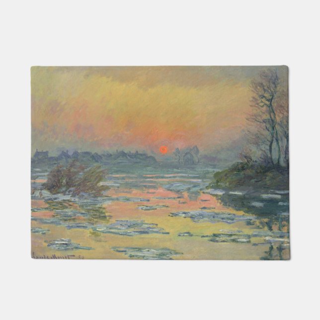 Tapete Pôr do sol do rio Sena no inverno (Claude Monet) (Frente)