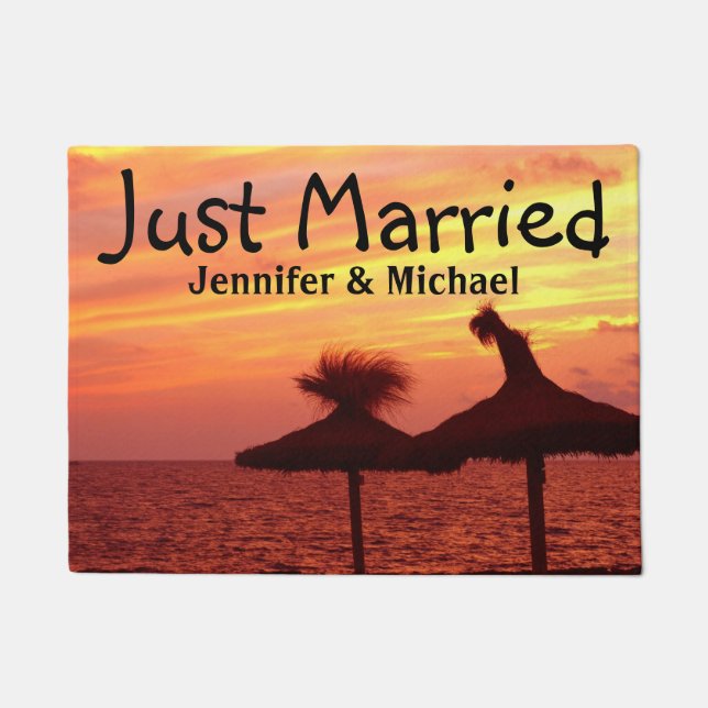 Tapete Por do sol romântico no mar - Doormat do recem (Frente)