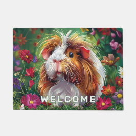 Tapete Porco guineense de longa distância entre flores