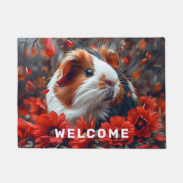 Tapete Porco-guineense entre Flores Vermelhas